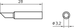 XNT CC, Soldering Tip Round shape beveled 45° 3.2 mm, Weller
