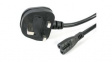 PXTNB2SUK1M IEC Device Cable UK Type G (BS1363) Plug - IEC 60320 C7 1m Black