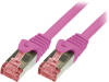 CQ2099S Patch cord; S/FTP; 6; многопров; Cu; LSZH; розовый; 10м; 27AWG