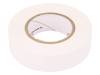 N-12 PVC TAPE 19MMX20M WHITE, Лента: электроизоляционная; W:19мм; L:20м; D:0,15мм; белый; 220%, PLYMOUTH