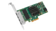 I350T4V2BLK 1GbE Server Adapter, 4x RJ-45, 100m, PCle 2.1, PCI-E x4