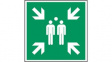 814916 ISO Safety Sign - Evacuation Assembly Point, Square, White on Green, Polyester, 