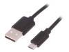 50497 Кабель; USB 2.0; вилка USB A, вилка micro USB B; 250мм; черный