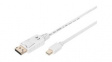 AK-340102-030-W Video Cable, DisplayPort Plug - Mini DisplayPort Plug 3m