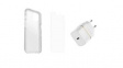 78-80625 Smartphone Kit, Cover, Glass and USB Wall Charger, Transparent/White