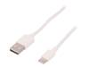 59130, Кабель; USB 2.0,USB 3.1; вилка USB A, вилка USB C; 2м; белый, Goobay