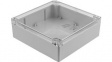 1554W2GYCL Watertight Enclosure Clear Lid 180x180x60mm Light Grey Polycarbonate IP68