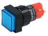 V16F-11-B, Переключатель: кнопочный; 1; SPDT; 3A/250ВAC; 2A/24ВDC; синий; IP40, Onpow