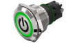82-6152.2133.B002 Illuminated Pushbutton 1CO, IP65/IP67, LED, Green, Maintained Function