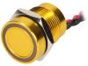PS165P10Y31R24V Переключатель: пьезоэлектрический; Положения: 2; SPST-NO; IP68