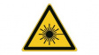 826912 ISO Safety Sign - Warning, Laser Beam, Triangular, Black on Yellow, Polyester, 1