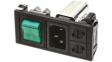 BZV03/A0620/09 Plug combi-module C14 Faston 6.3 x 0.8 mm 10 A/250 VAC black Snap-in L + N + PE