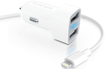 POWERCOMBO GO PRO, 21 W dual USB car adapter with lightning cable, 51.2 x 25.2, Innergie