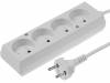 PS-460P-3.0, Сетевой удлинитель; Гнезда:4; ПВХ; белый; 2x1мм2; 3м; 10А, JONEX