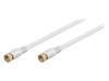 67290, Кабель; 75Ом; 1,5м; вилка F, с обеих сторон; белый, Goobay