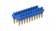 63.9358-23 20 Pole Socket Strips, diam. 2mm, Blue, 10A, 30/60VAC/VDC, Nickel-Plated
