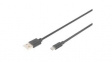 DK-300110-010-S Cable USB-A Plug - USB Micro-B Plug 1m Black