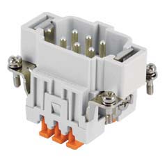 JSHM 06, male insert, 6 poles + PE, ILME