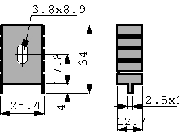 FK 222 SA-220, Радиатор: прессованный; TO220; черный; L:33мм; W:25,4мм; H:12,7мм, Fischer Elektronik
