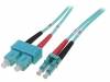 DK-2532-02/3, Световодный патч-корд; OM3; LC/PC, SC/PC; 2м; LSZH; Цвет: бирюзовый, DIGITUS