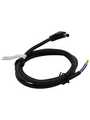 RND 205-01298, DC Connection Cable, 2.5x5.5x9.5mm Plug - Bare Ends, Angled, 2m, Black, RND Connect