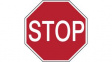 306920 Stop, Floor Sign, Octagon, White on Red, Polyester, Warning, 1pcs
