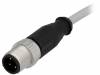 21348400484010, Вилка; M12; PIN:4; "папа"; код A-DeviceNet / CANopen; 1м; провода, Harting