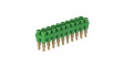 63.9356-25 20 Pole Socket Strips, diam. 2mm, Green, 10A, 30/60VAC/VDC, Nickel-Plated