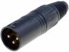 NC3MX-B-D, Вилка; XLR; "папа"; PIN:3; прямой; на провод; пайка; 3,5?8мм; 16А, Neutrik