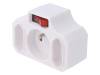 R-12WS-B BIALY, Разъем: питания AC; разветвитель; 2P+PE; 230ВAC; белый, PLASTROL