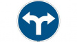 306915 Go Left and Right, Floor Sign, Round, White on Blue, Polyester, Mandatory Action