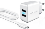 POWERCOMBO PLUS, 15 W dual USB charger with micro USB cable, Innergie