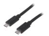 40794, Кабель; USB 3.1; с обеих сторон,вилка USB C; 0,5м; черный; 60Вт, Goobay