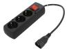PS-PCU370SWS/0.3, Кабель; гнездо CEE 7/4 (F), IEC C14 "папа"; 0,3м; с выключателем, JONEX