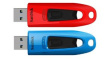 SDCZ48-032G-G462 USB Stick, Pack of 2, Ultra USB 3.0, 32GB, USB 3.0, Red/Blue