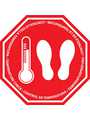 RND 605-00245, Temperature Check, Floor Safety Sign, Octagon, White on Red, Plastic, 1pcs, RND Lab