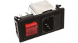 BZV01/A0620/11 Plug combi-module C14 Faston 6.3 x 0.8 mm 10 A/250 VAC black Snap-in L + N + PE