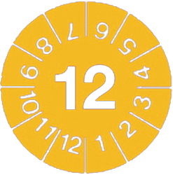 PRP-15-02-YL-14 [10 шт], Test stickers yellow 2014 PU=10 ST, Marking