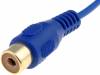 RCA-GN/BL, Кабель; гнездо RCA, провода; 0,2м; синий, 4CARMEDIA