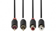 CABW24205AT50 Stereo Audio Cable 2x RCA Plug - 2x RCA Socket 5m