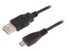 50521, Кабель; USB 2.0; вилка USB A, вилка micro USB B; 1м; черный, QOLTEC