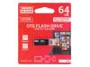 OTN3-0640K0R11 Флешка; OTG, USB 3.0; 64ГБ; черный; Считывание:120МБ/с