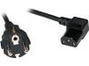 CP118, Кабель; вилка CEE 7/7 (E/F), IEC C13 "мама" 90°; 3м; черный; 10А, LOGILINK