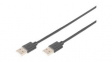 AK-300101-030-S Cable USB-A Plug - USB-A Plug 3m Black
