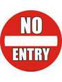 RND 605-00157, No Entry Sign, Prohibition Sign, Round, White on Red, Plastic, 1pcs, RND Lab