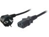 CP095, Кабель; угловая вилка CEE 7/7 (E/F), IEC C13 "мама"; 3м; черный, LOGILINK