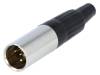 MXLR-4W, Вилка; XLR mini; "папа"; PIN:4; на провод; пайка; прямой, Ninigi