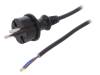 W-98352, Кабель; вилка CEE 7/17 (C),провода; 4м; черный; ПВХ; 2x1мм2; 16А, PLASTROL