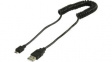 CCGP60540BK20 USB 2.0 Coiled Cable USB A Plug - USB Micro-B Plug 2m Black