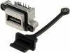 MUSB-A111-35, Гнездо; USB A; MUSB; на панель, на провод; THT; угловой 90°; IP67, Amphenol